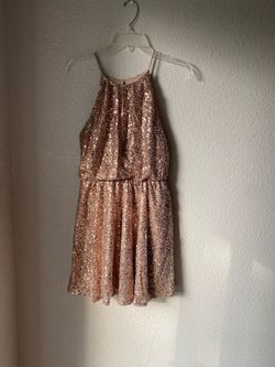 Forever 21 brand Rose Gold Sequin Mini Dress