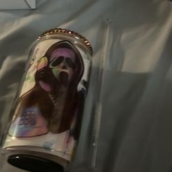 Ghost face glass cup