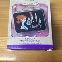 Vintage Hallmark Keepsake Barbie Lunchbox Hanging Ornament - Pressed Tin - 1999