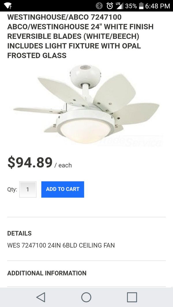 Westinghouse 24 Ceiling Fan For In San Antonio Tx Offerup