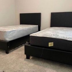 2 Twin Size Bed Frames With Mattresses $480