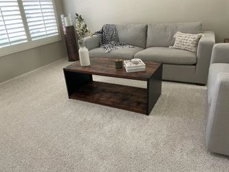 Rectangle Wood Coffee Table with Open Box Frame and Bottom Shelf all other items in add sold separately