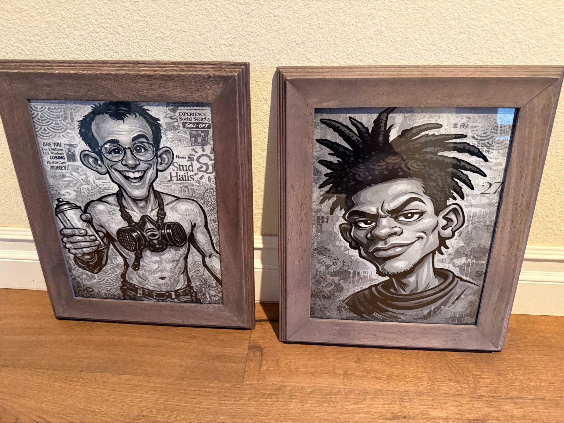 Basquiat and Haring caricature art