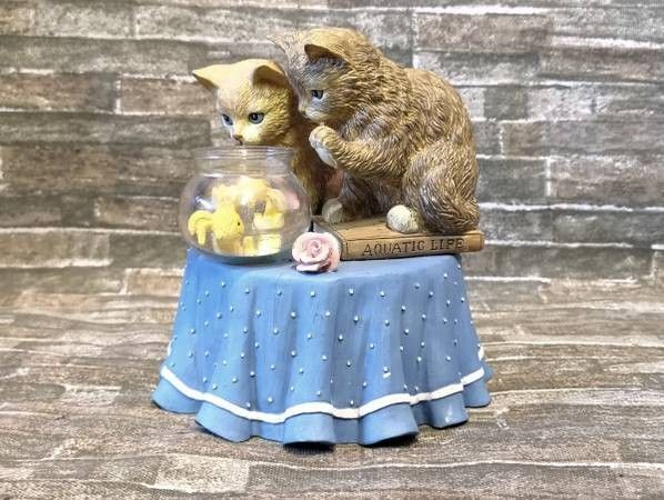 Music Box Kitten Cats Watching Fish Bowl The San Franscisco Music Box Company