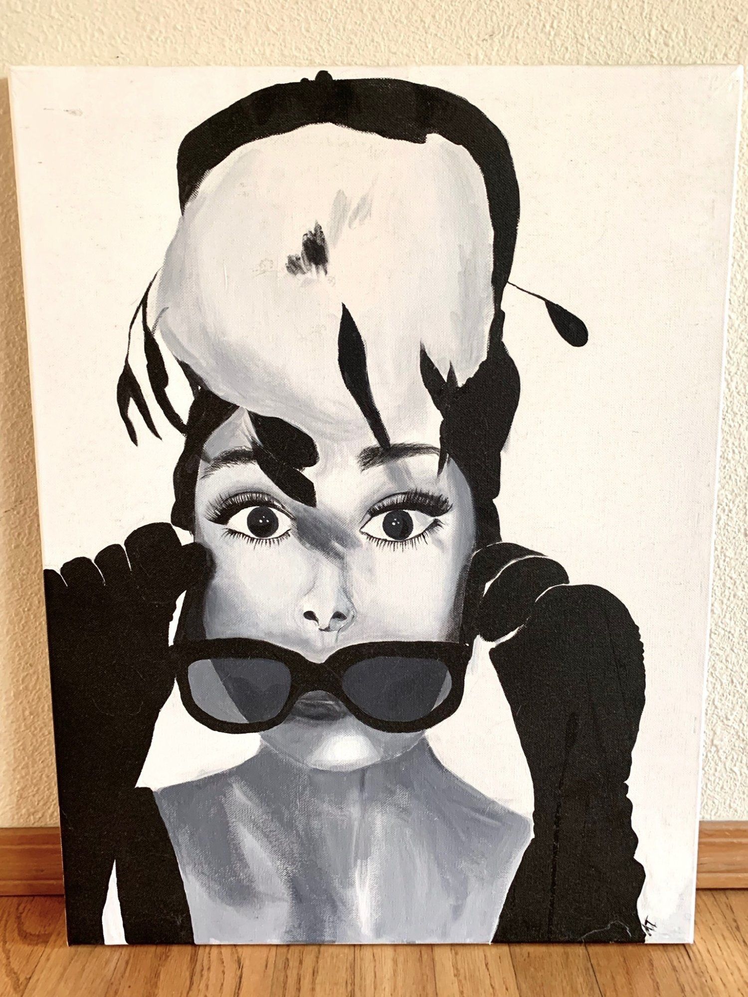 Audrey Hepburn Acrylic Painting 18x24 Wall Art