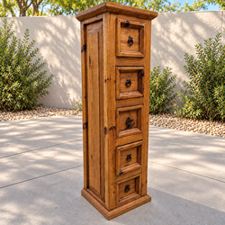 Rustic Mexican Pine 5-Drawer Tall Narrow Accent Chest ($175 OBO)