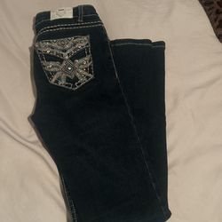 Dark Blue Jeans Bling Design