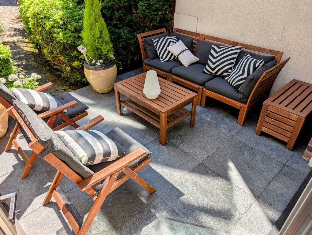 IKEA Patio Furniture Set: Chairs, Couch, Table, Storage Box