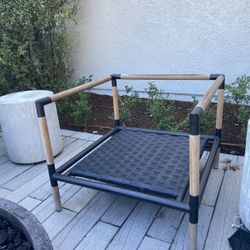 Crate and Barrel Barra Teak Metal Chair