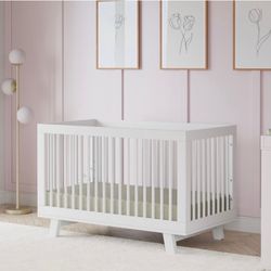 Babyletto Hudson 3-in-1 Convertible Crib with Toddler Bed Conversion Kit - White