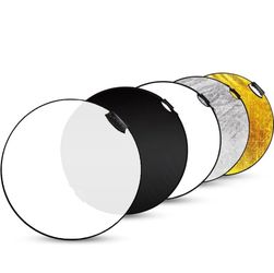 Selens Portable 5-in-1 24 Inch (60cm) Handle Round Reflector Collapsible Multi Disc with Carrying Case for Photography Photo Studio Lighting & Outdoor