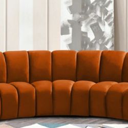 Infinity Velvet / Wood Cognac 3pc. Modular Sectional

