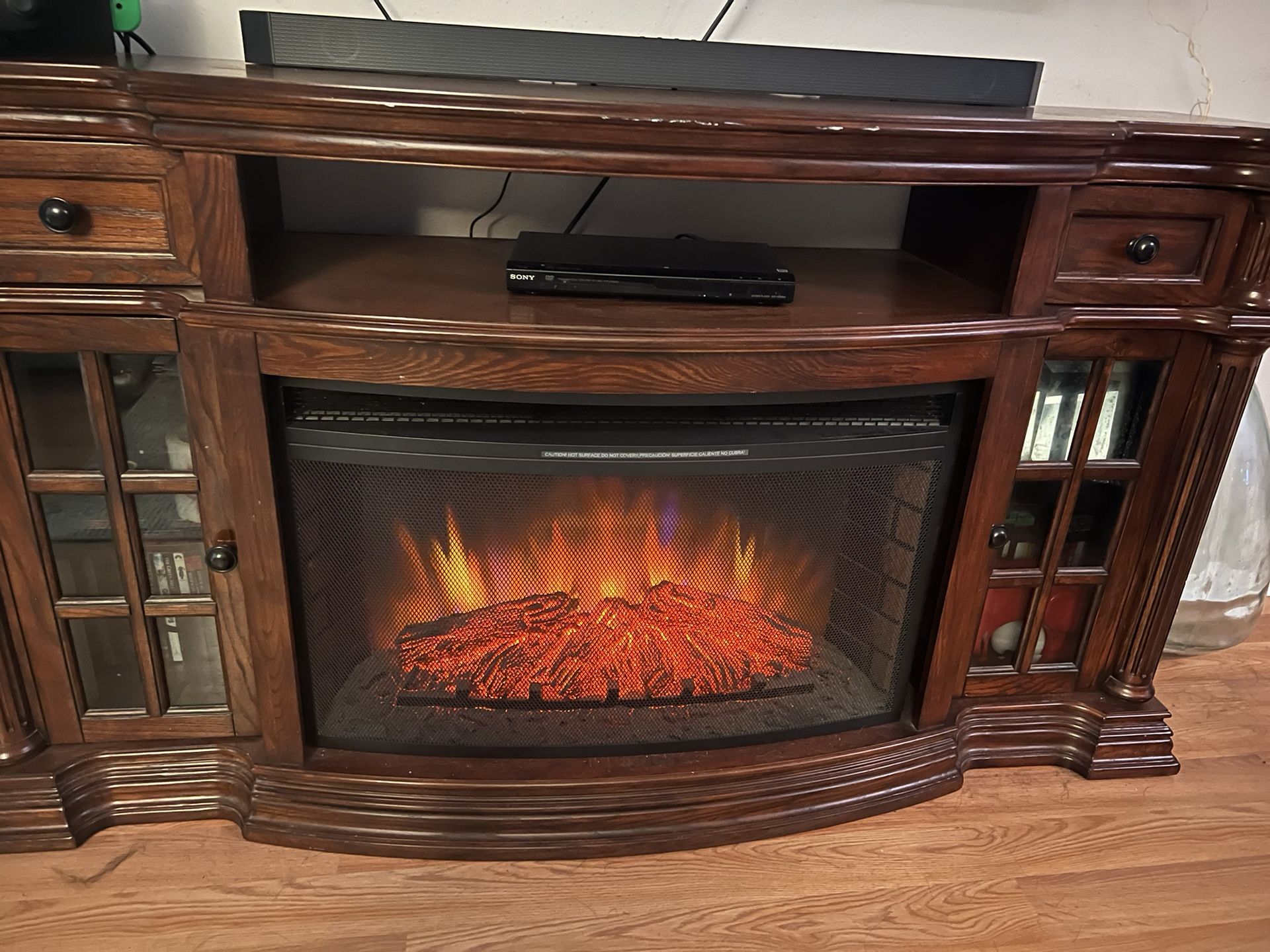 Solid Wood Mantle & Electric Fireplace 