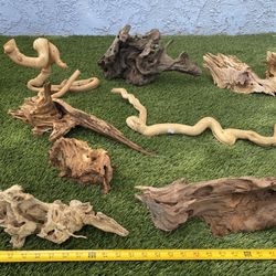 Assortment of Natural Driftwood Aquarium Tank/Hardscape/Succulent arrangement