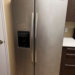 Refrigerator Side By Side With Water And Ice