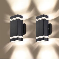2 Pack LED Square Up and Down Lights Outdoor Wall Light，Body in Aluminum Waterproof Outdoor Wall Lamps，3000k 5W with Certificate ETL