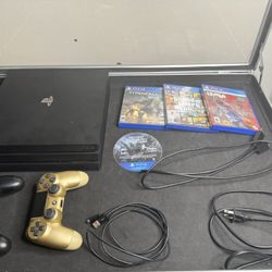 Sony PlayStation 4 Pro 1TB CUH-7215B Console Bundle w/ 2 Controllers & 4 Games