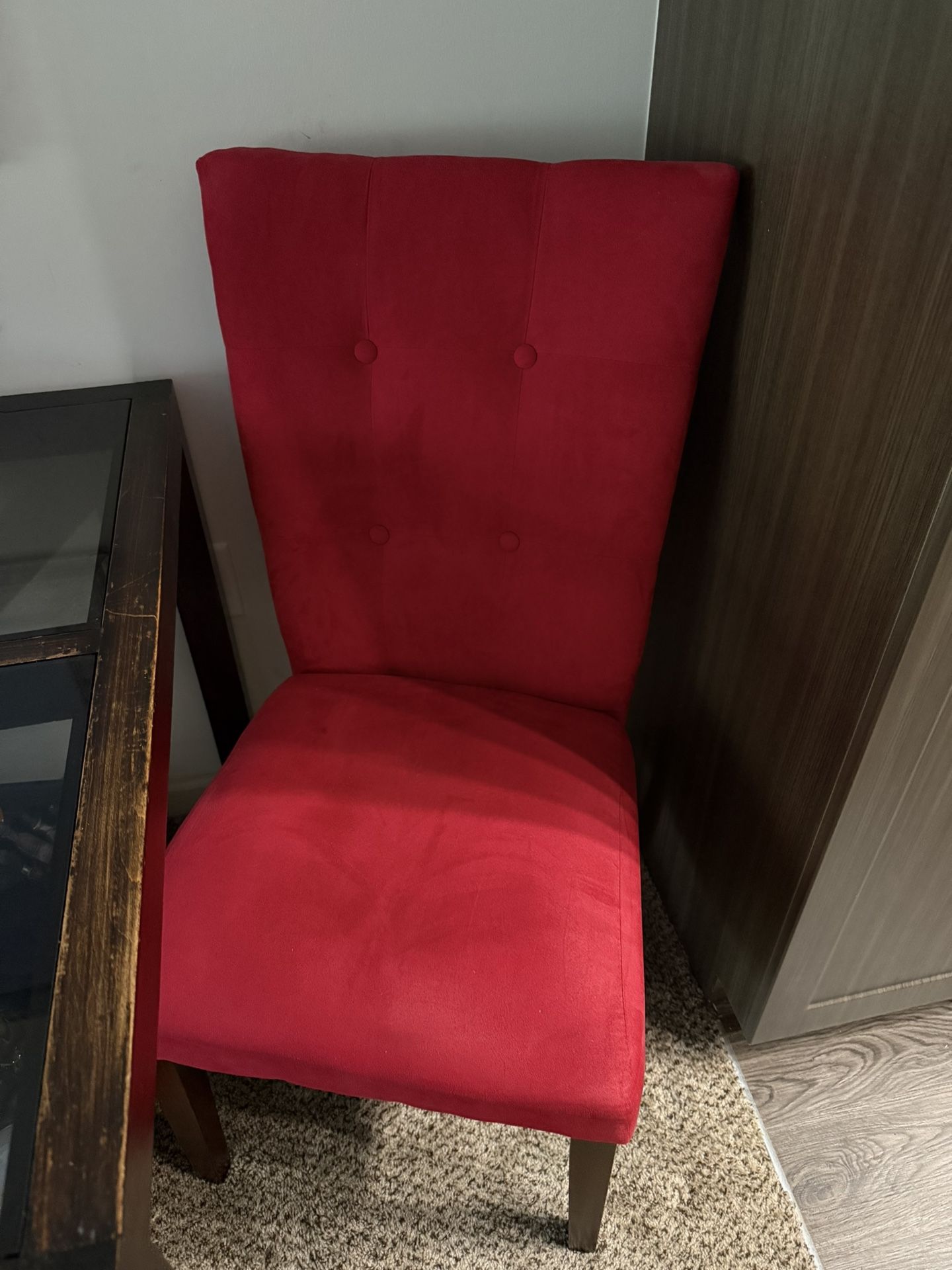2 Red Parson Chairs Available