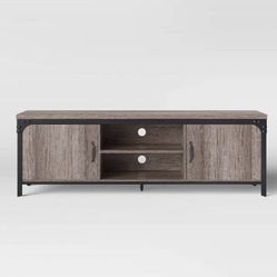 JWTT Jackman Industrial Wood TV Stand with Storage Brown -Threshold                   