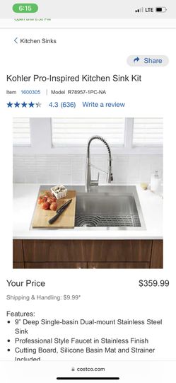 Kohler Pro-Inspired Kitchen Sink Kit