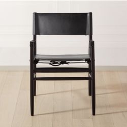 Crate & Barrel Leather Director’s Chair (2)
