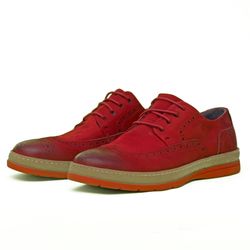 Red Lamb Skin Casual Sneakers. Brand New Men's Size 9.5