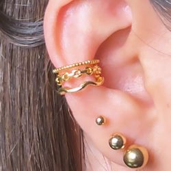 Earrings Gold Beads 