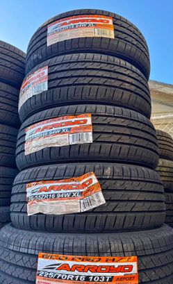 205/55/16 Arroyo vendo un set de llantas nuevas con 50,000 millas de garantía ✅🤩I am selling a set of new tires with a 50,000 mile warranty ✅