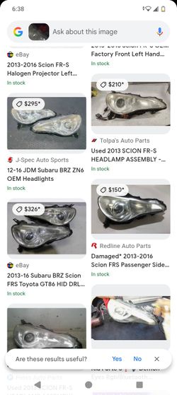 2013 Scion Fsr /2012-2016 Subaru Brz Headlights Pair