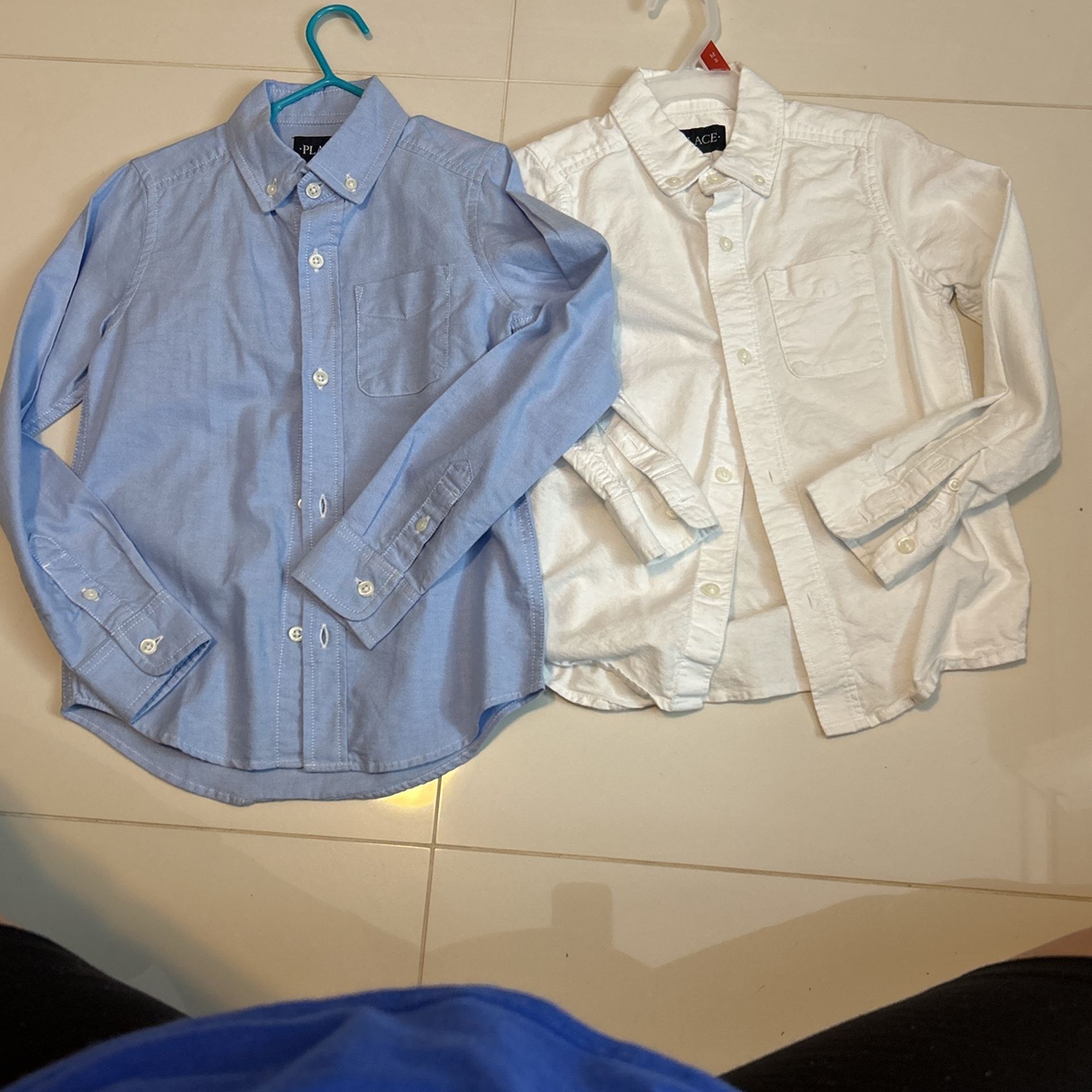 Blue And White Dress Shirt For Boys - Size S 5-6 - $5 Each