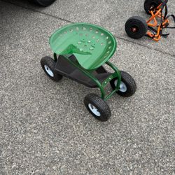 Garden seat with wheels