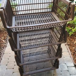 4 Stackable Container Bins