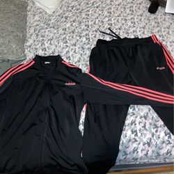 ADIDAS Black And Pink Track Suit