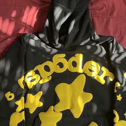 sp5der beluga hoddie oynx/yellow