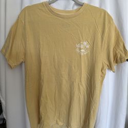 Men’s Vans T-Shirt, Light Yellow With White Graphic, Size Medium