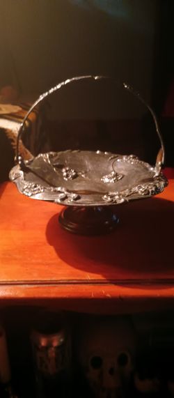 Antique Sterling Silver Plated Bread Holders Set Of 2
