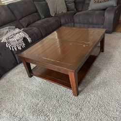 Large wooden coffee table