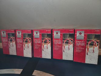 Brand New 8-Piece 10inch Candy Cane Stake Lights