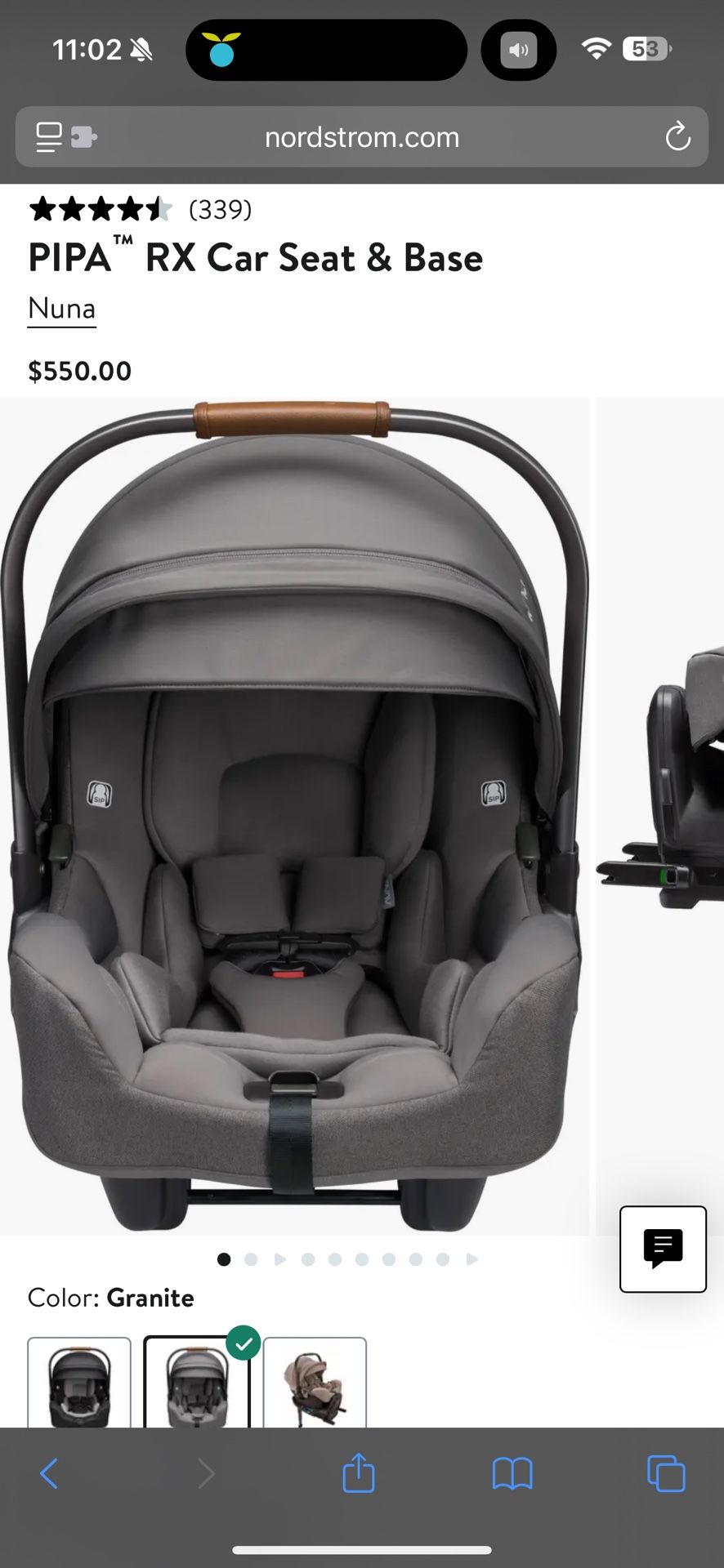 Nuna Pipa Lite RX Car Seat & Base