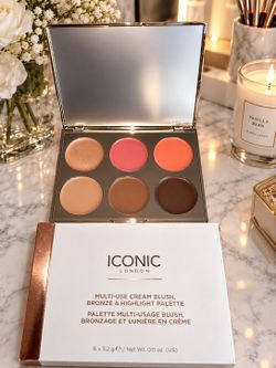Iconic London Multi-Use Cream Blush Bronze Highlight Palette