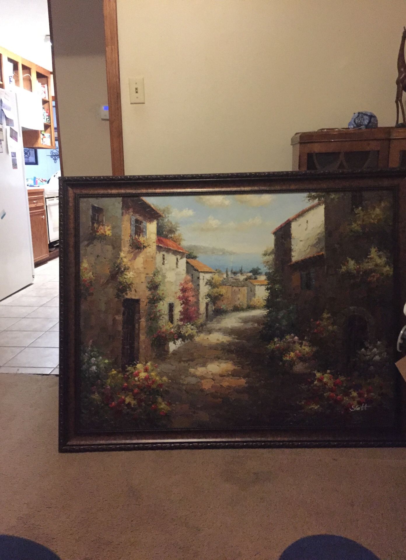 Large painting with nice frame