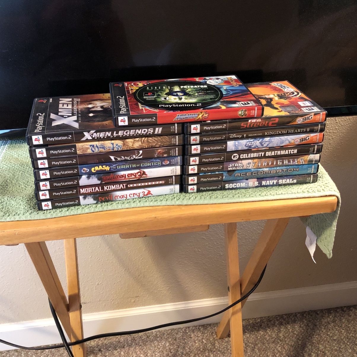 16 Ps2 Games 13/16 Complete, DMC, Megaman, Xmen for Sale in Renton