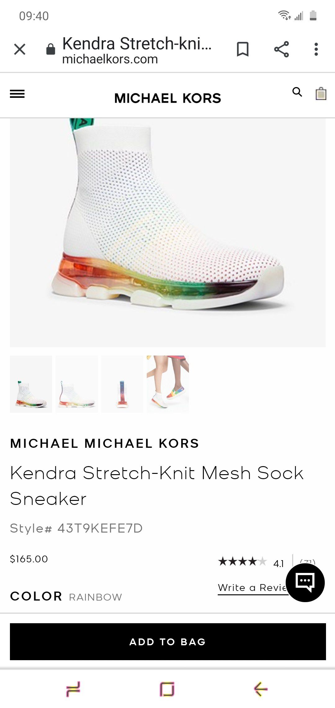 MICHAEL KORS Stretch-Knit Mesh Sock Sneaker