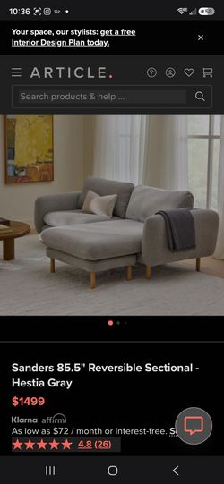 Reversible sofa by Article