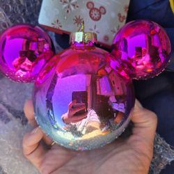 Mickey Mouse Sketchbook Pink/blue Ears Christmas Ornament 