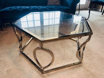 Modern Chrome & Glass Coffee Table