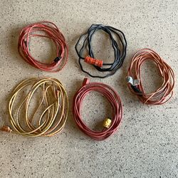 Five extension cords