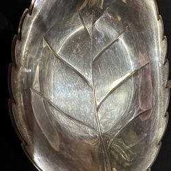 Vintage Rare Find International Silver Co. Rose Leaf Dish