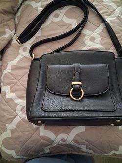 black leather bag