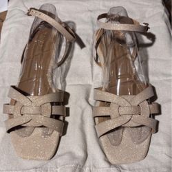 Bamboo gold glitter sandals